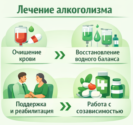 лечение алкоголизма в Тетюшах этапы